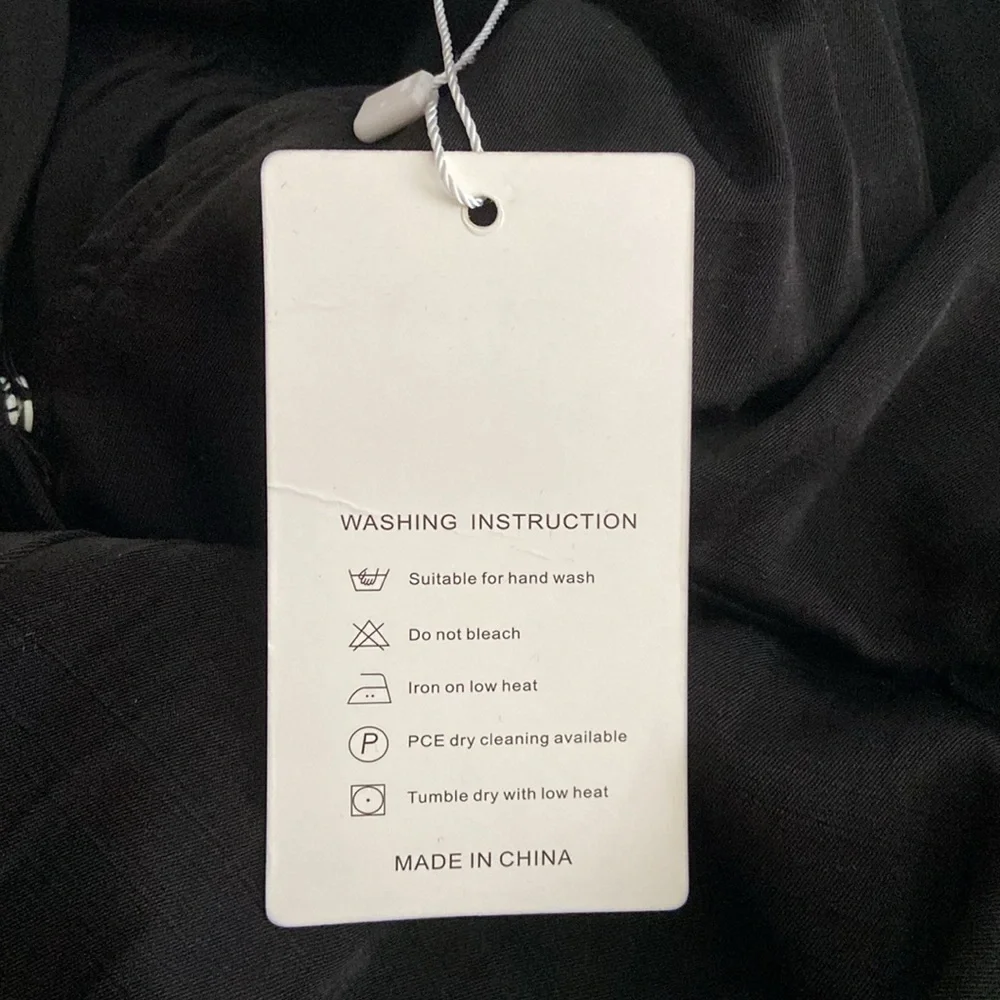 Surimiga Black Plunging V-neck Button-down Cottagecore Button Maxi Dress 3270 - Picture 12 of 12